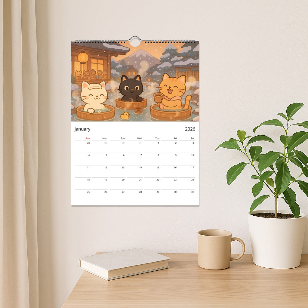OsakaCat 2026 Wall Calendar