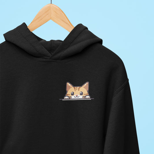 Pixel Peek-a-Boo Cat Hoodie