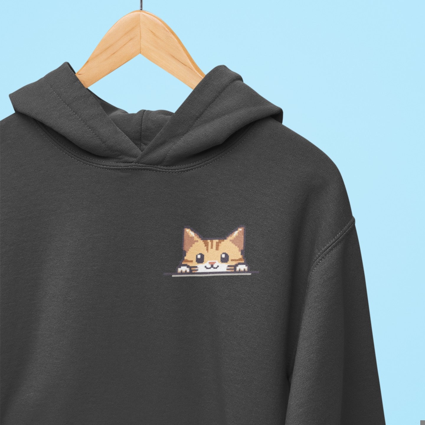 Pixel Peek-a-Boo Cat Hoodie