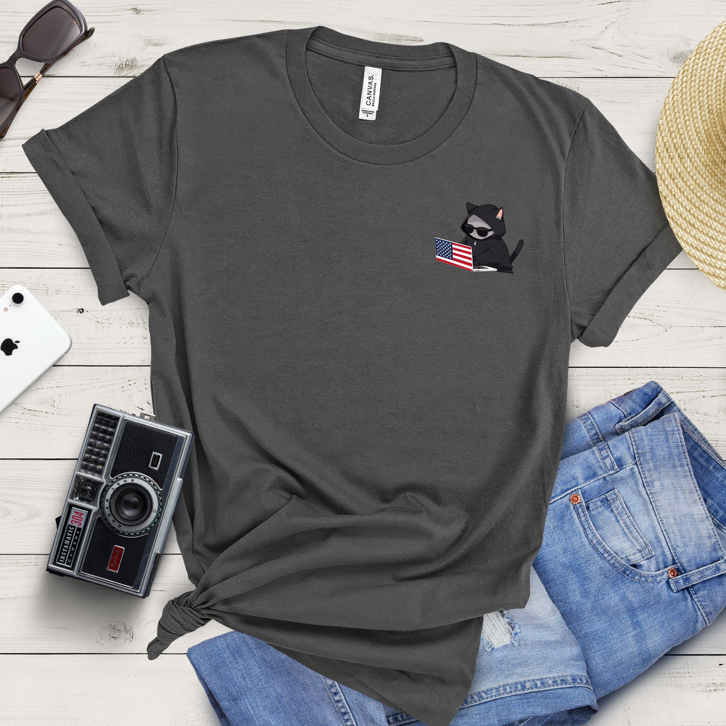 Patriotic Cat Hacker T-shirt