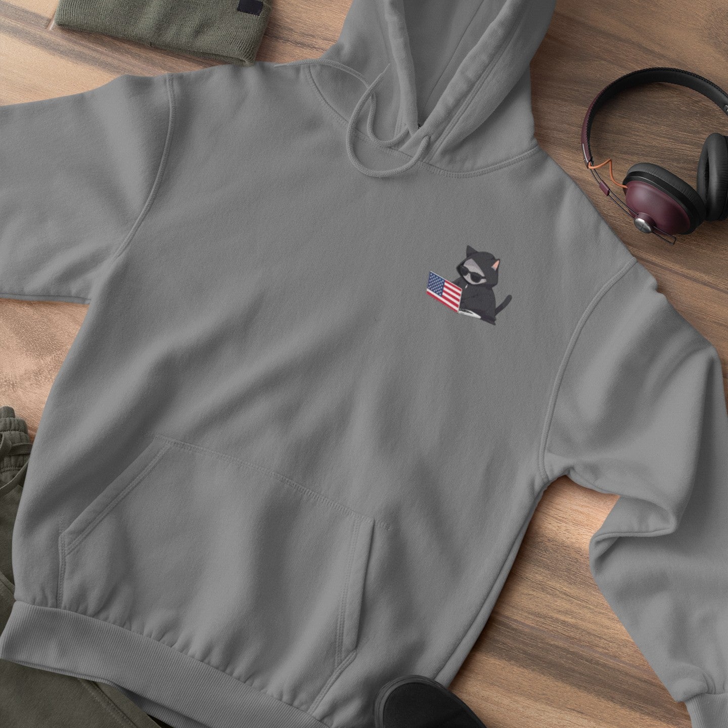 Patriotic Cat Hacker Hoodie