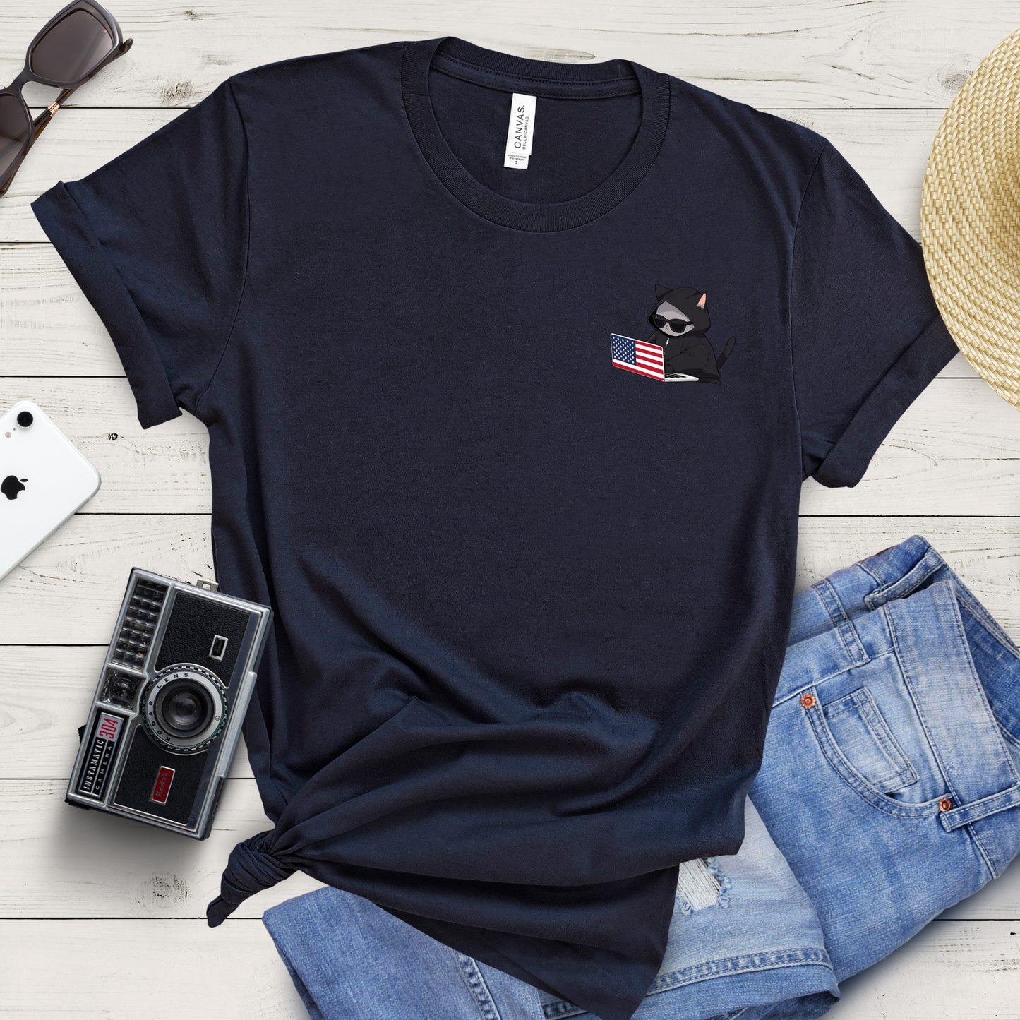 Patriotic Cat Hacker T-shirt