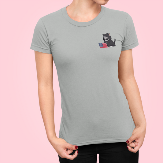 Patriotic Cat Hacker Women's Slim Fit Tee