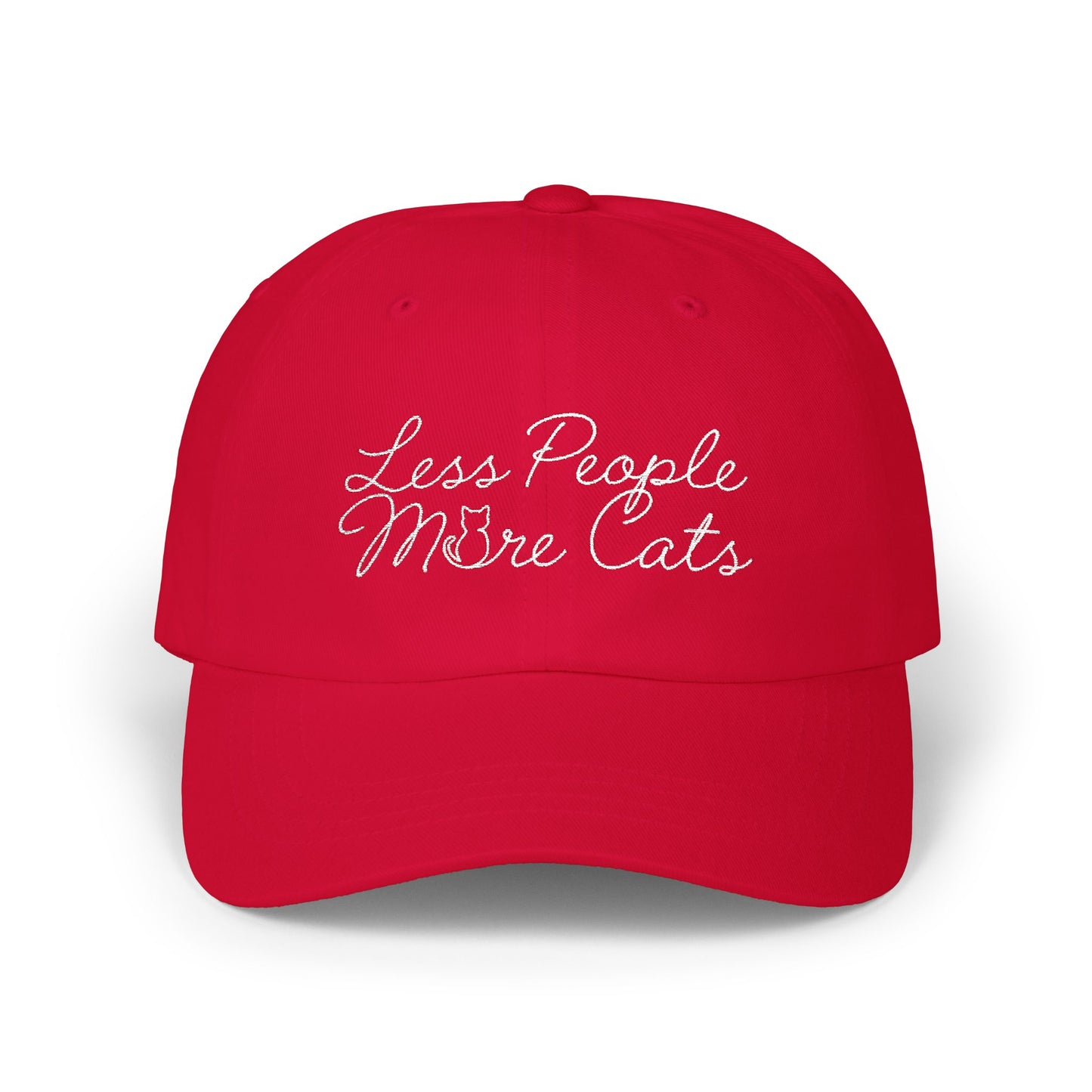 Less People More Cats Embroidered Hat - Cat Lover Cap