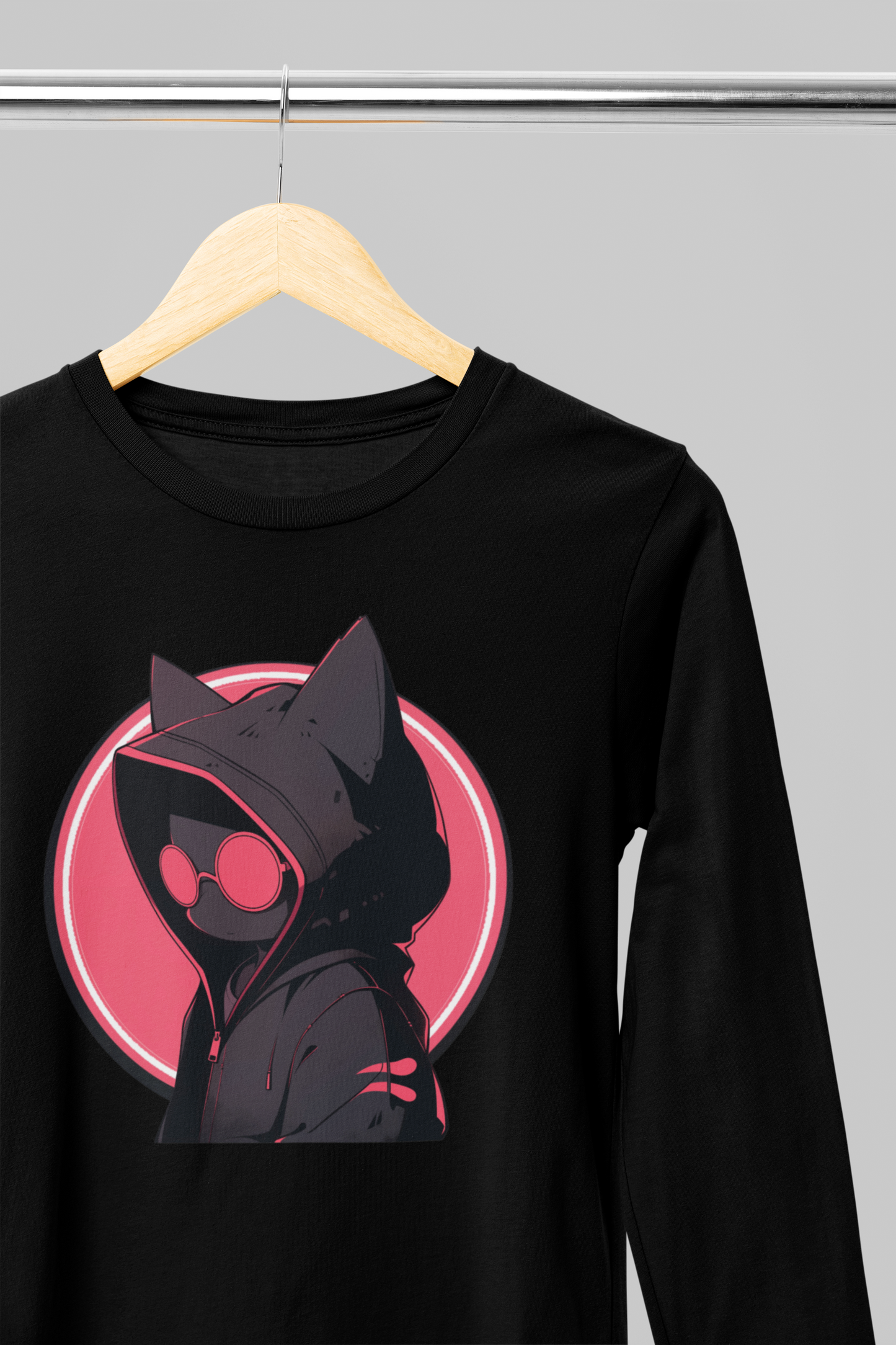 Gamer Cat Long Sleeve Tee