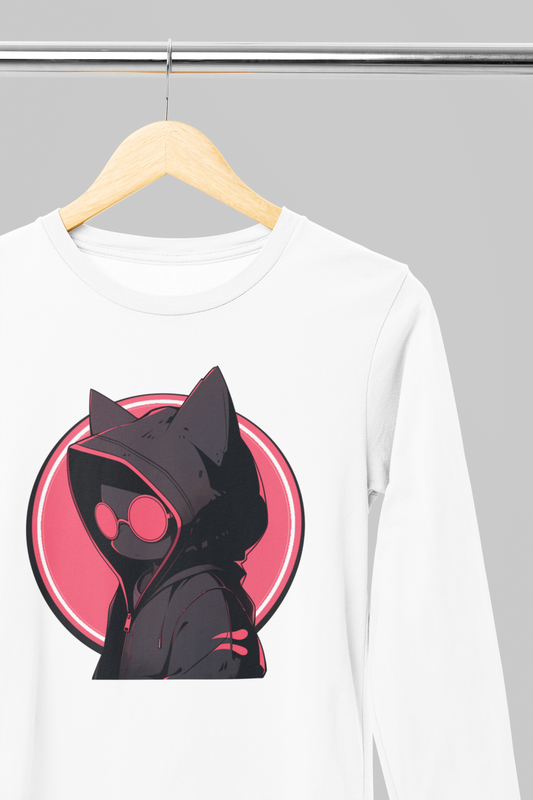 Gamer Cat Long Sleeve Tee