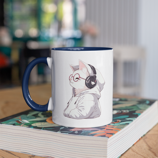 Purrfect Playlist 11oz Ceramic Two Tone Mug