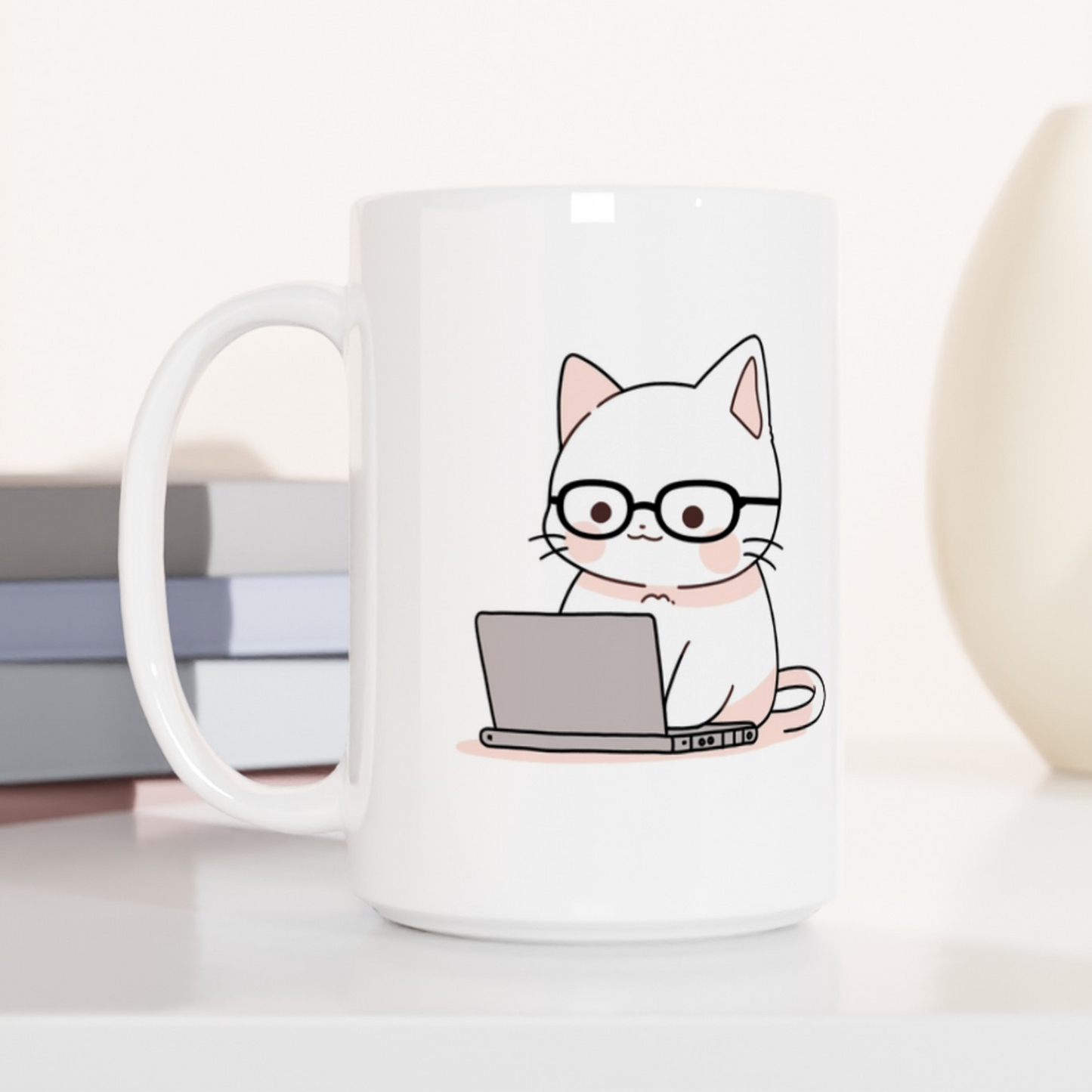 Nerd-Mode Engaged: The Geeky Cat Coffee Mug