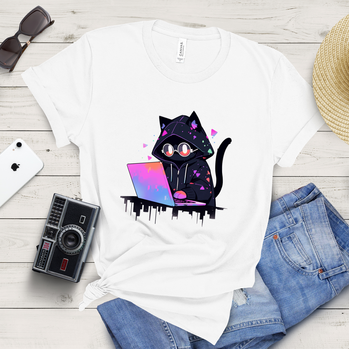 Cyber Cat Vibes T-Shirt