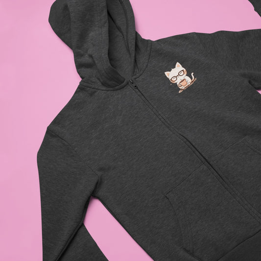 Nerd Meow-ffee Zip Hoodie