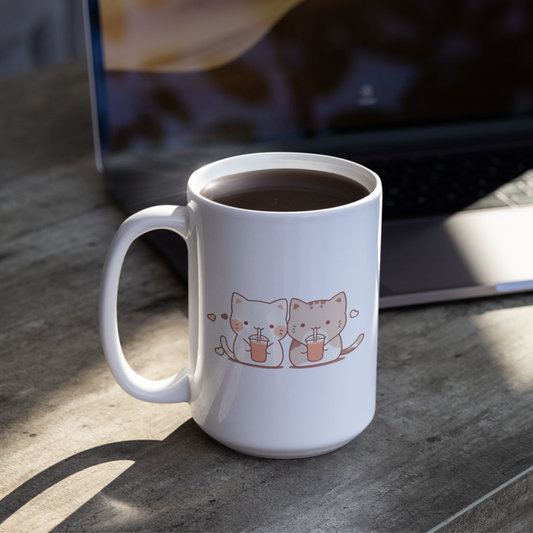 Boba-Loving Cat Coffee Mug