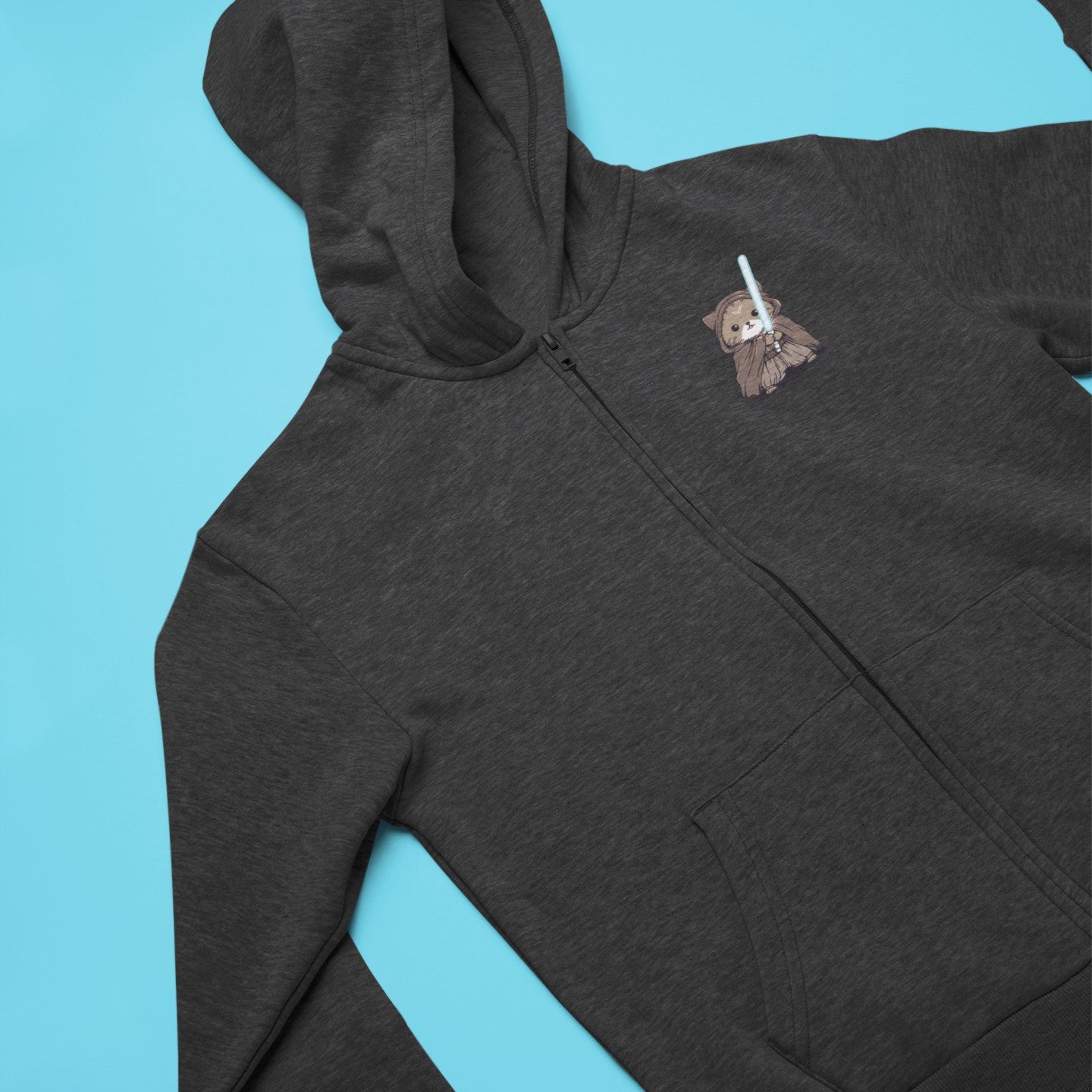 Galactic Cat Warrior Zip Hoodie