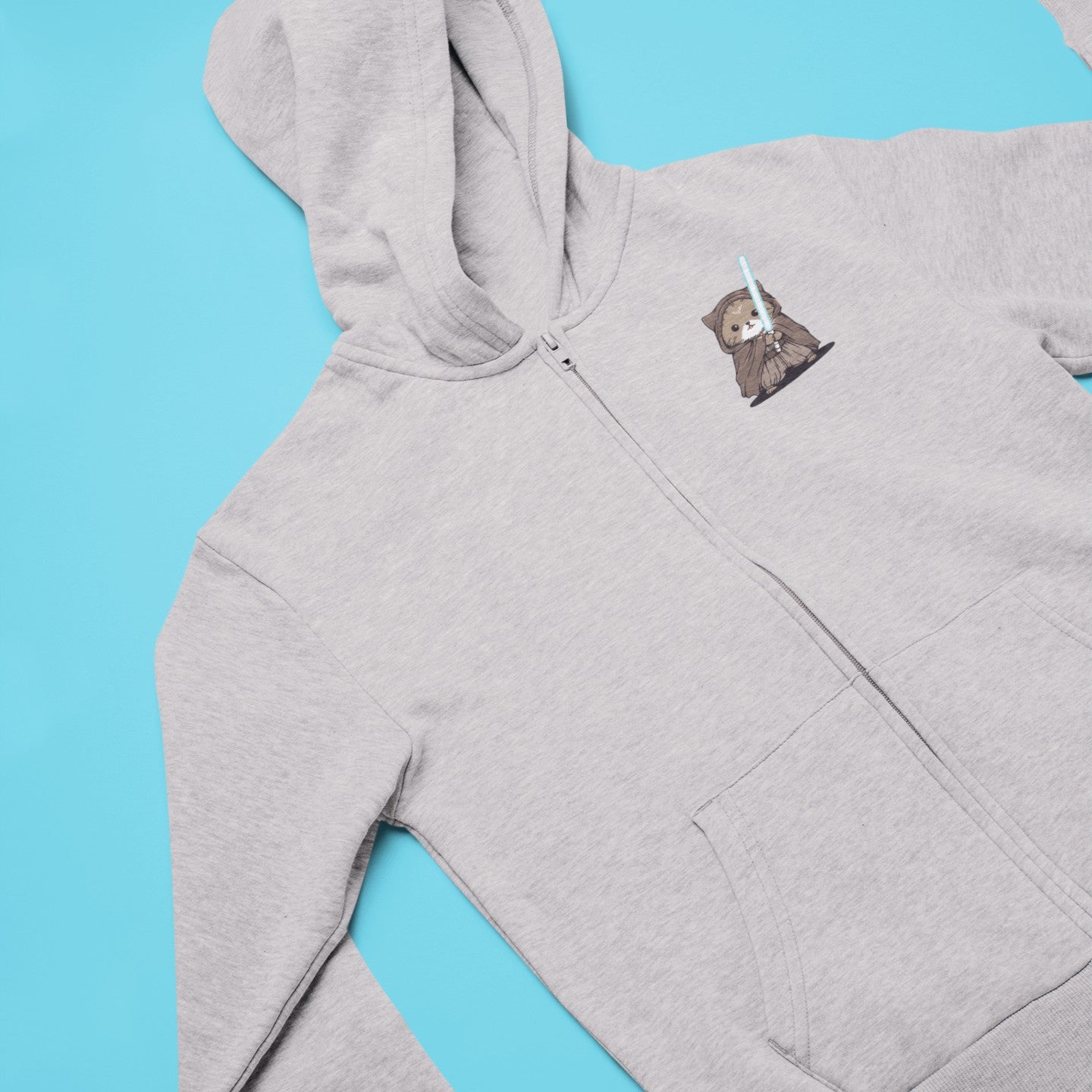 Galactic Cat Warrior Zip Hoodie