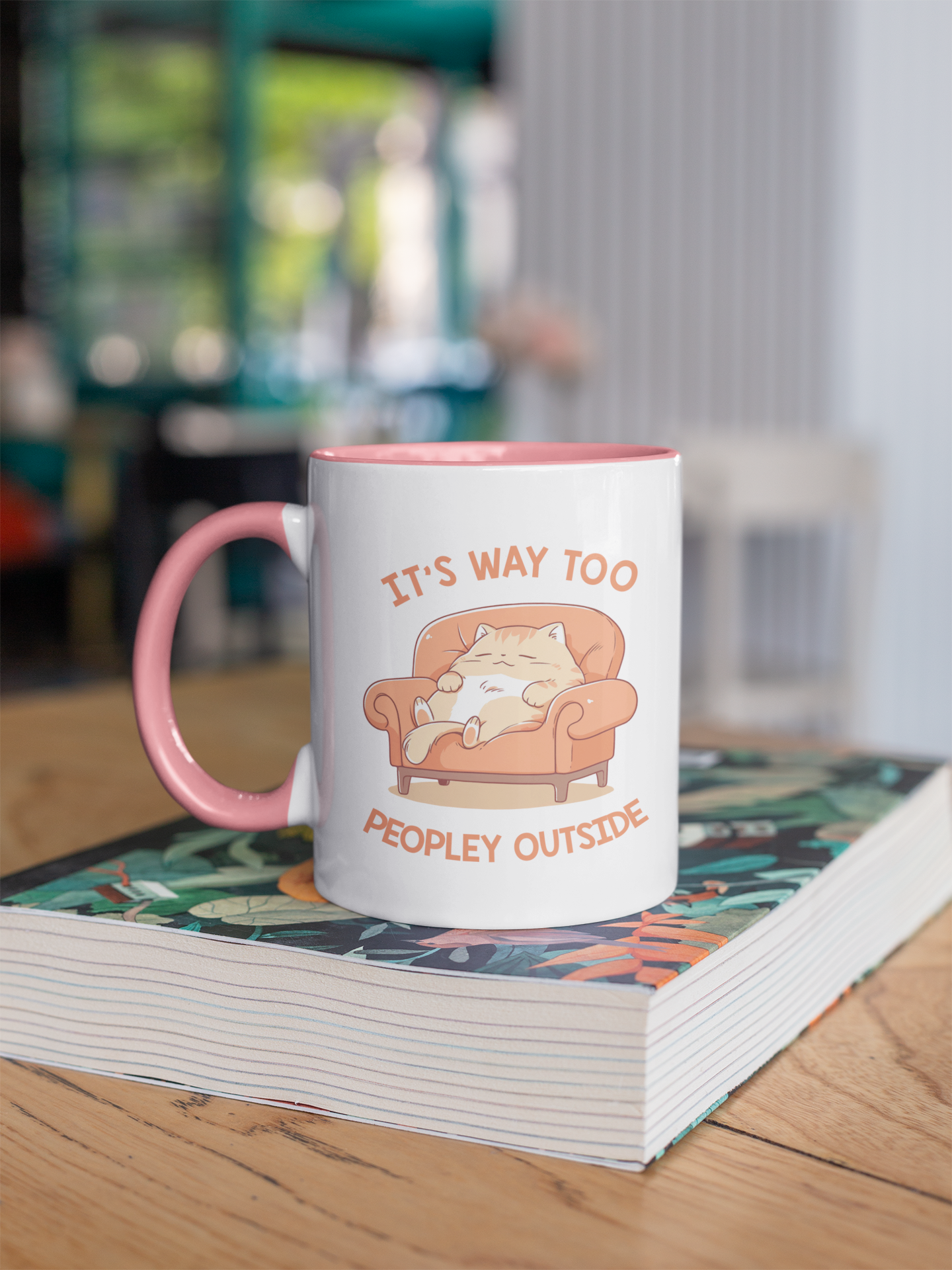 It's Way Too Peopley Outside 11oz Ceramic Two Tone Mug