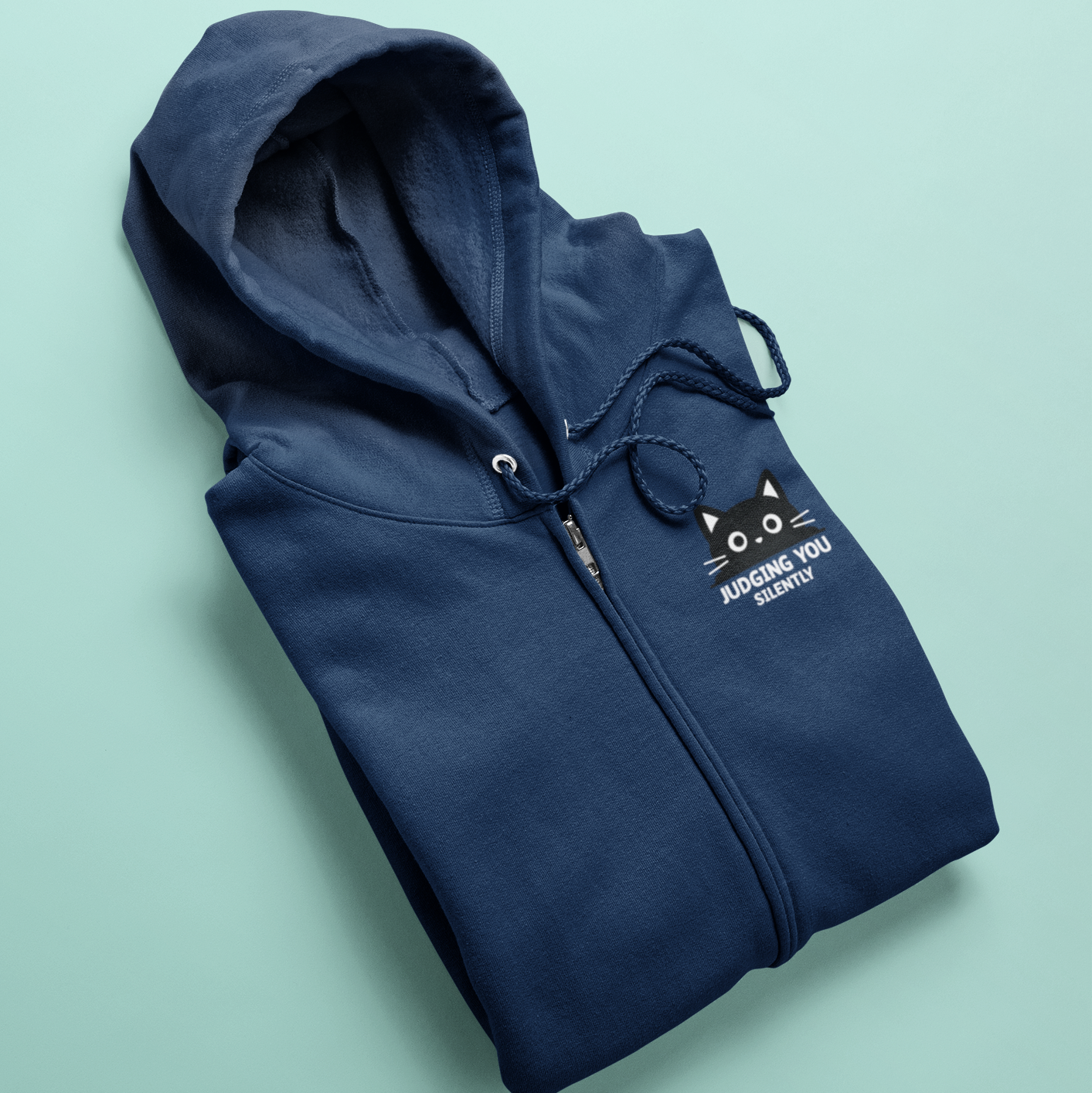 Judging You Silently Cat Zip Hoodie
