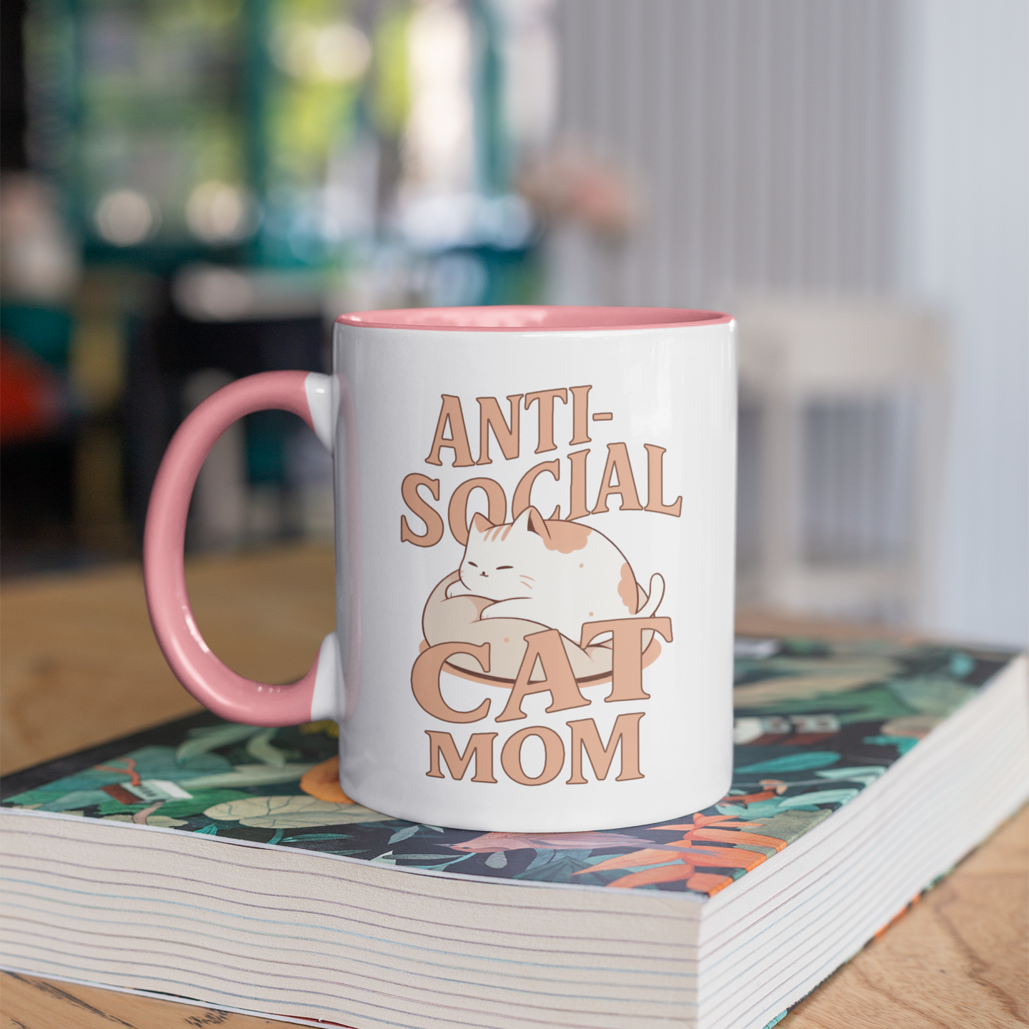 Anti-Social Cat Mom 11oz Ceramic Two Tone Mug