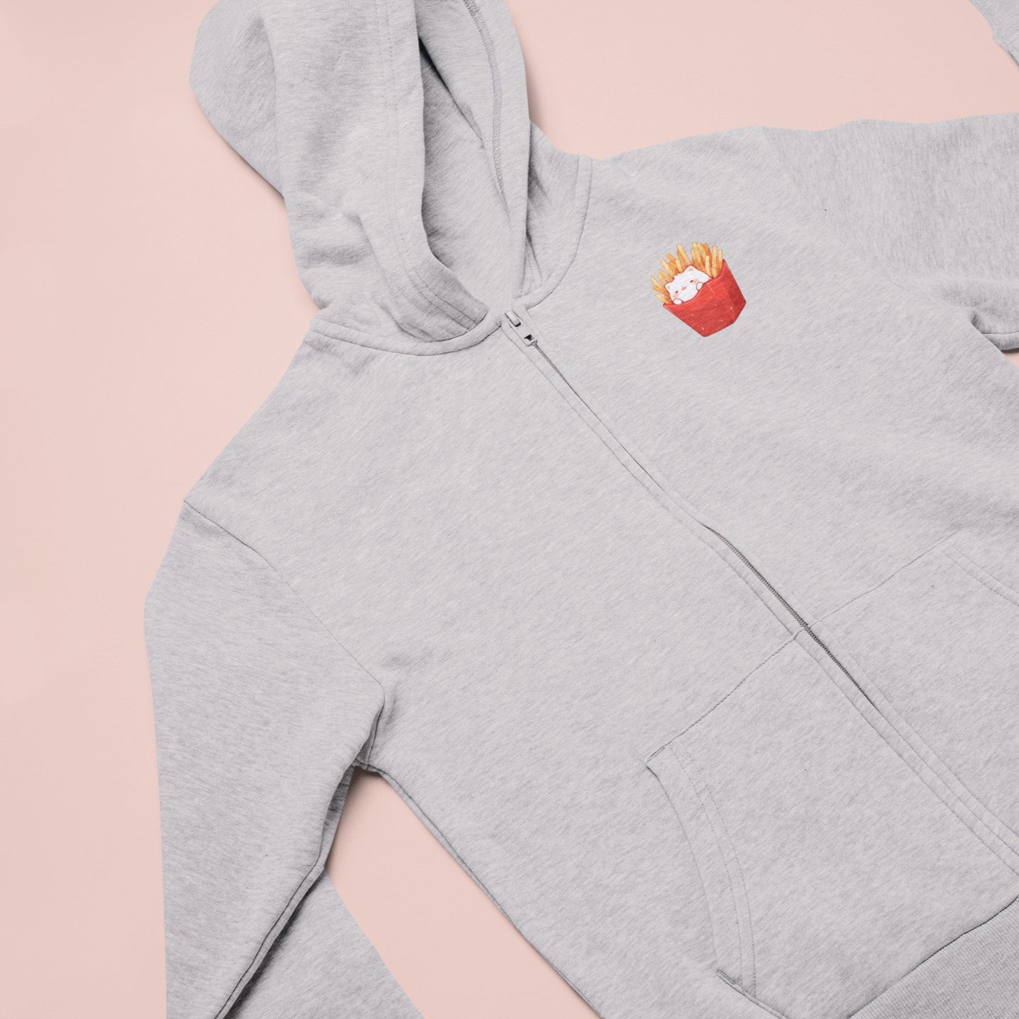 Kitty Fries Delight Zip Hoodie