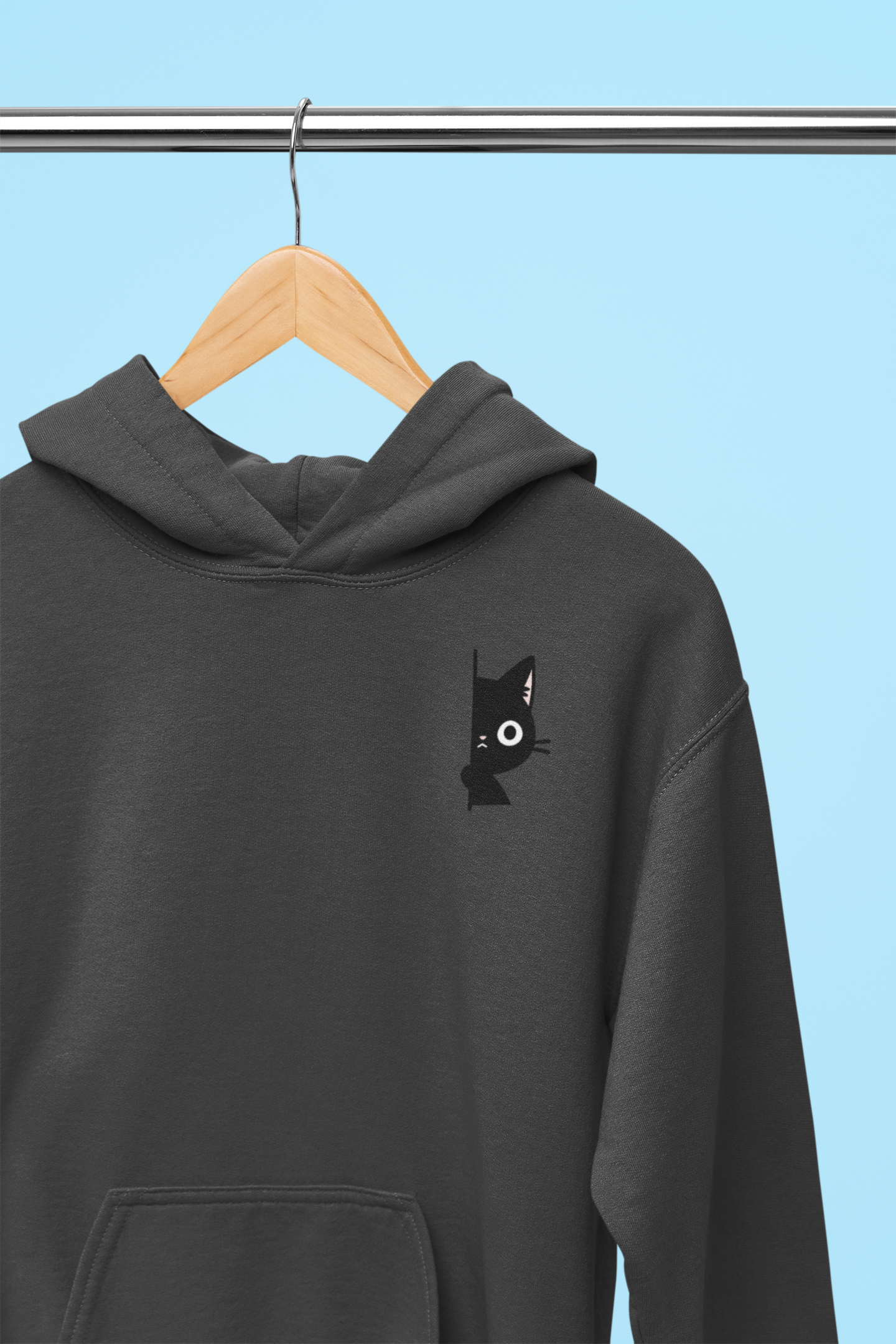 Peekaboo Black Cat Hoodie
