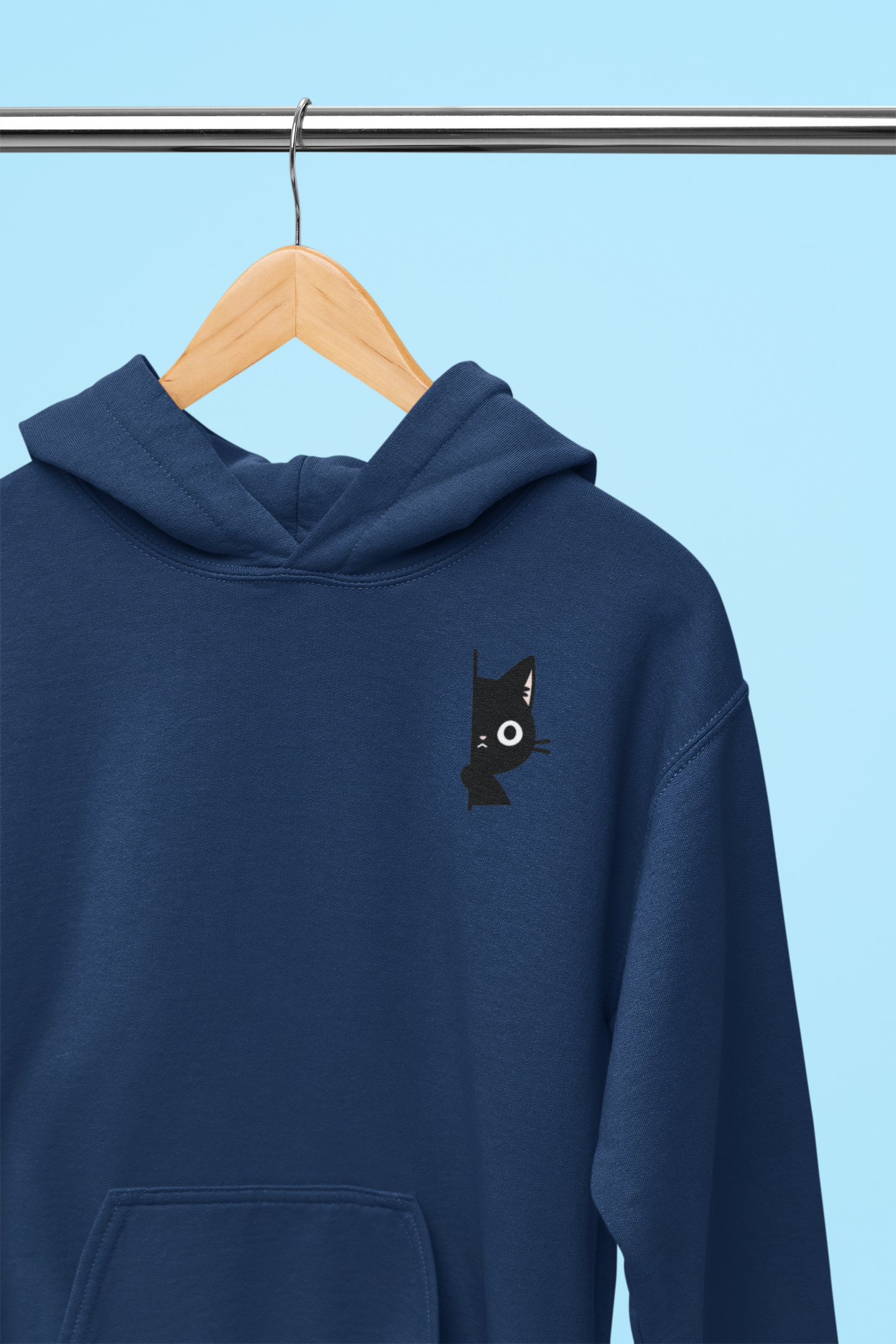 Peekaboo Black Cat Hoodie