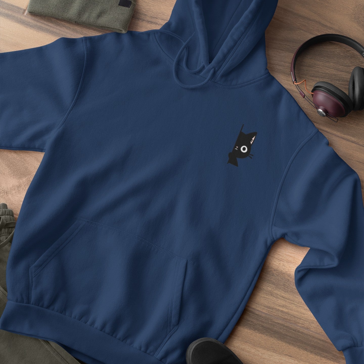 Peekaboo Black Cat Hoodie