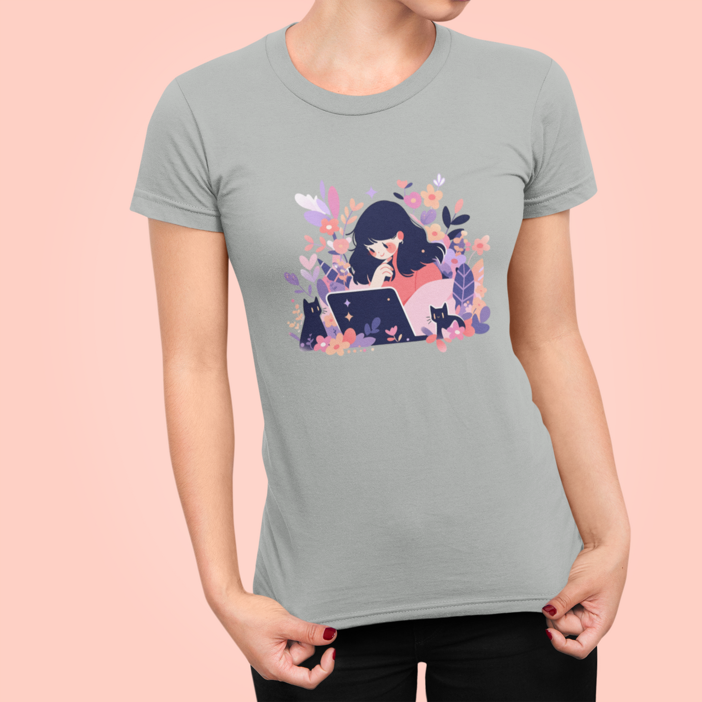 Meowtivation Bloom Women's Slim Fit Tee