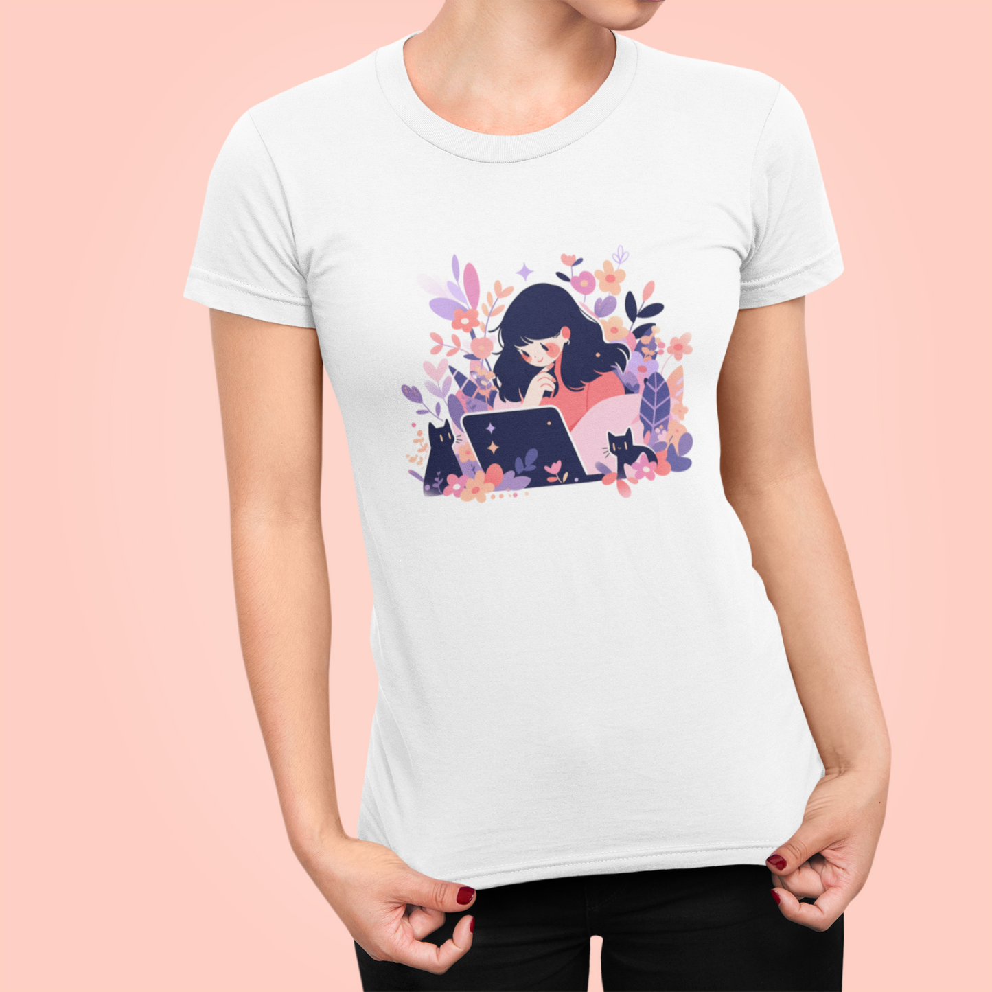 Meowtivation Bloom Women's Slim Fit Tee