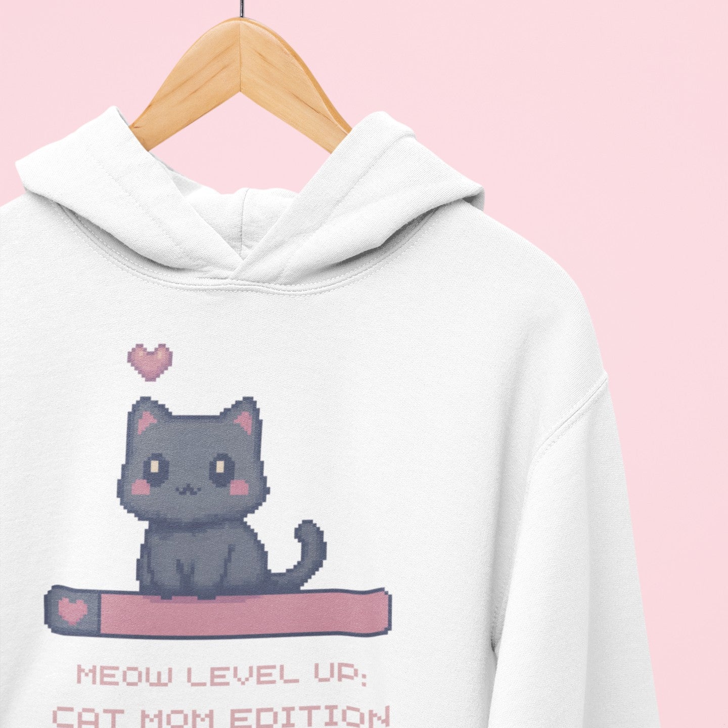 Meow Level Up: Cat Mom Edition Hoodie