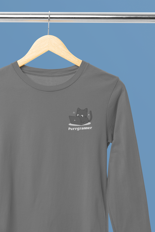 Purrgrammer Pocket Style Long Sleeve Tee