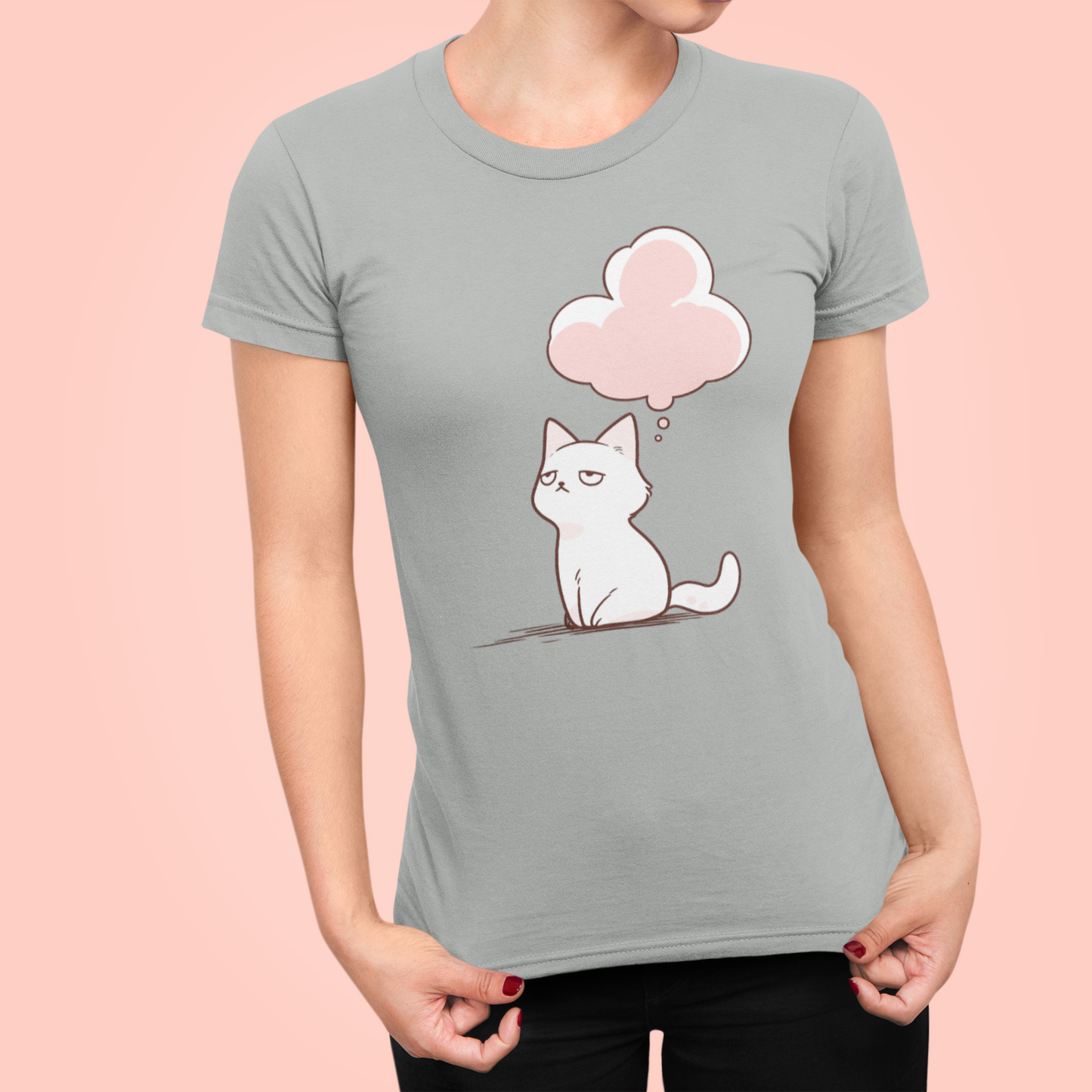 Processing... Cat Thoughts Women's Slim Fit Tee