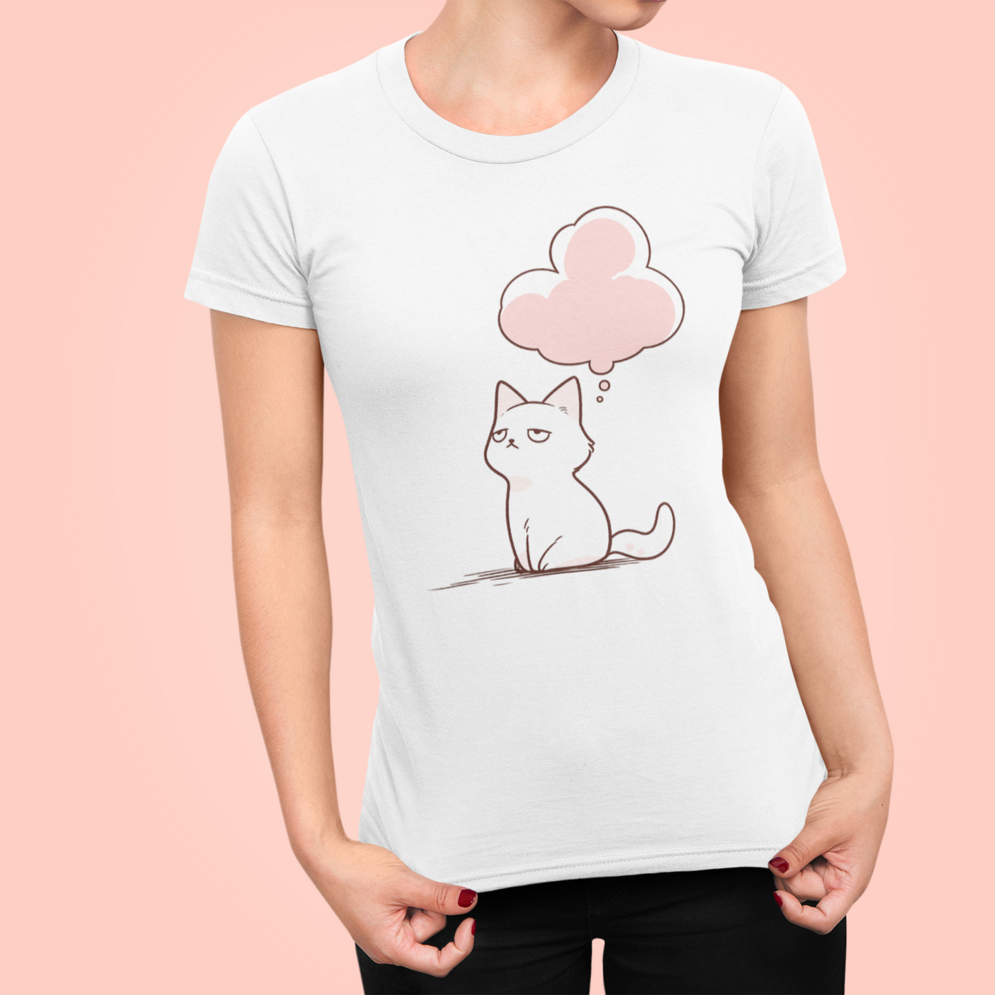 Processing... Cat Thoughts Women's Slim Fit Tee