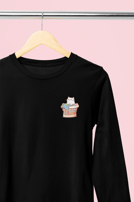 Laundry Day Cat Long Sleeve Tee