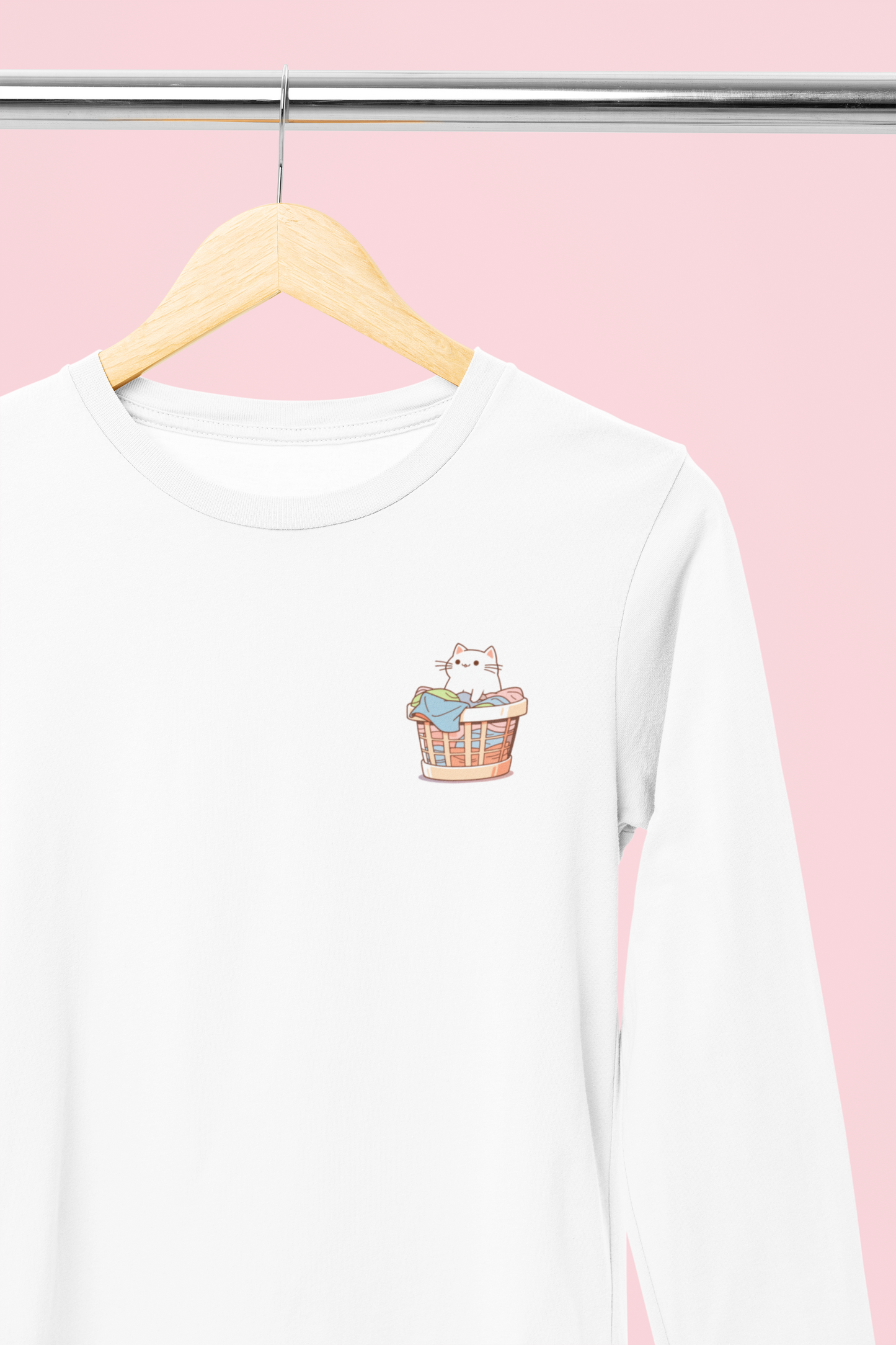 Laundry Day Cat Long Sleeve Tee