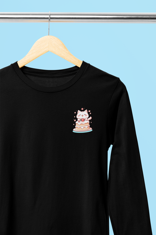 Strawberry Cake Cat Long Sleeve Tee