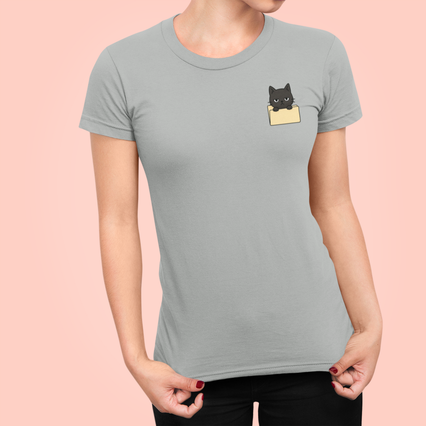 Hidden Folder: Cat Inside Women’s Slim Fit Tee