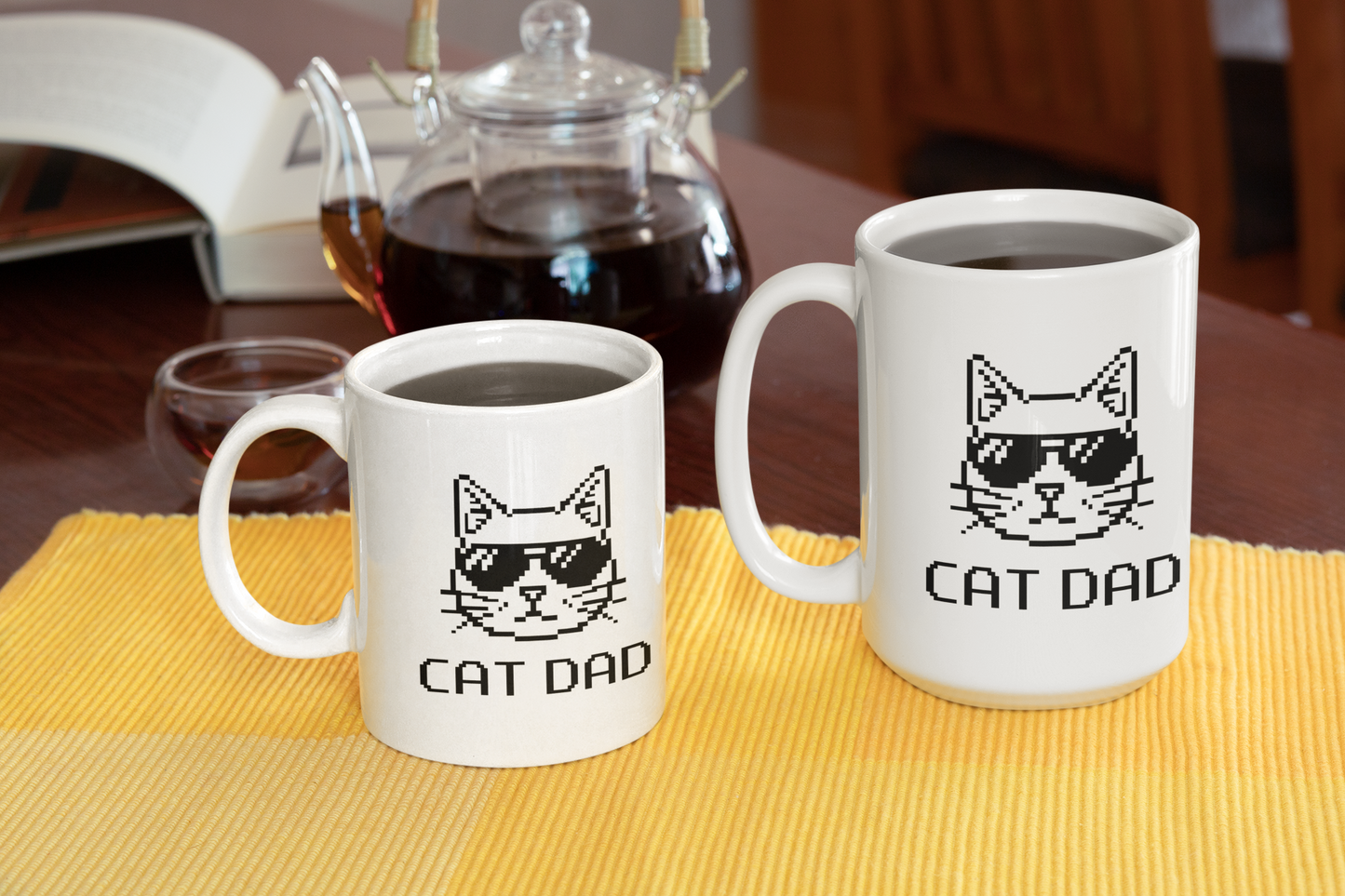 Pixel Cat Dad Coffee Mug