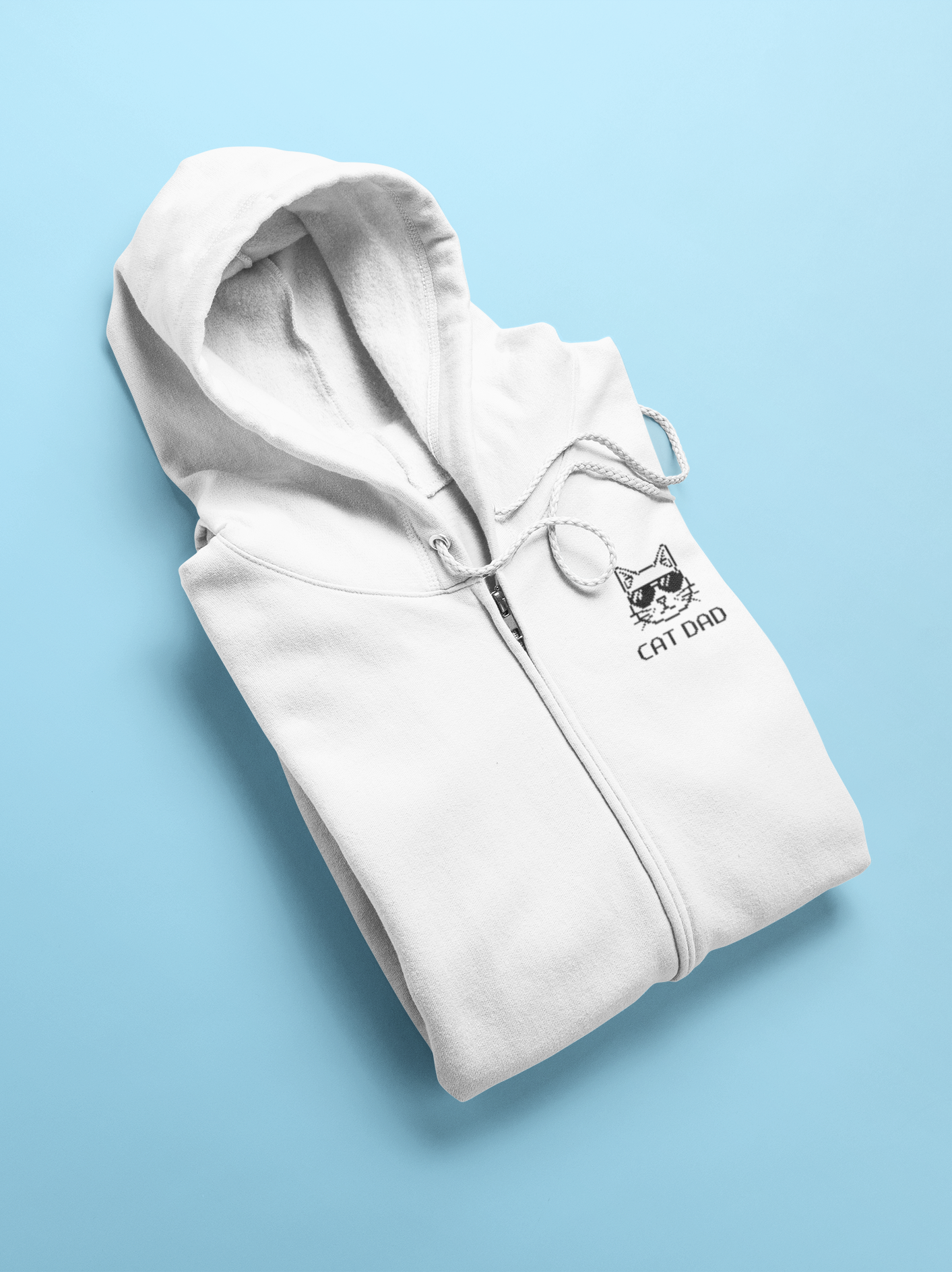 Pixel Cat Dad Zip Hoodie