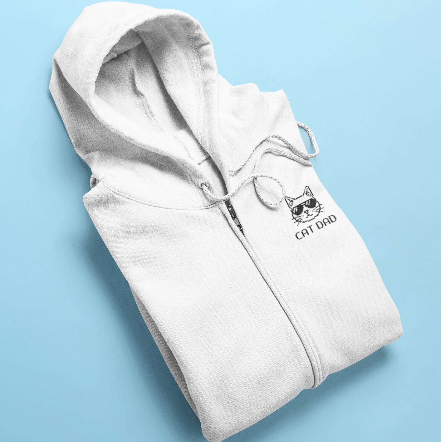 Pixel Cat Dad Zip Hoodie