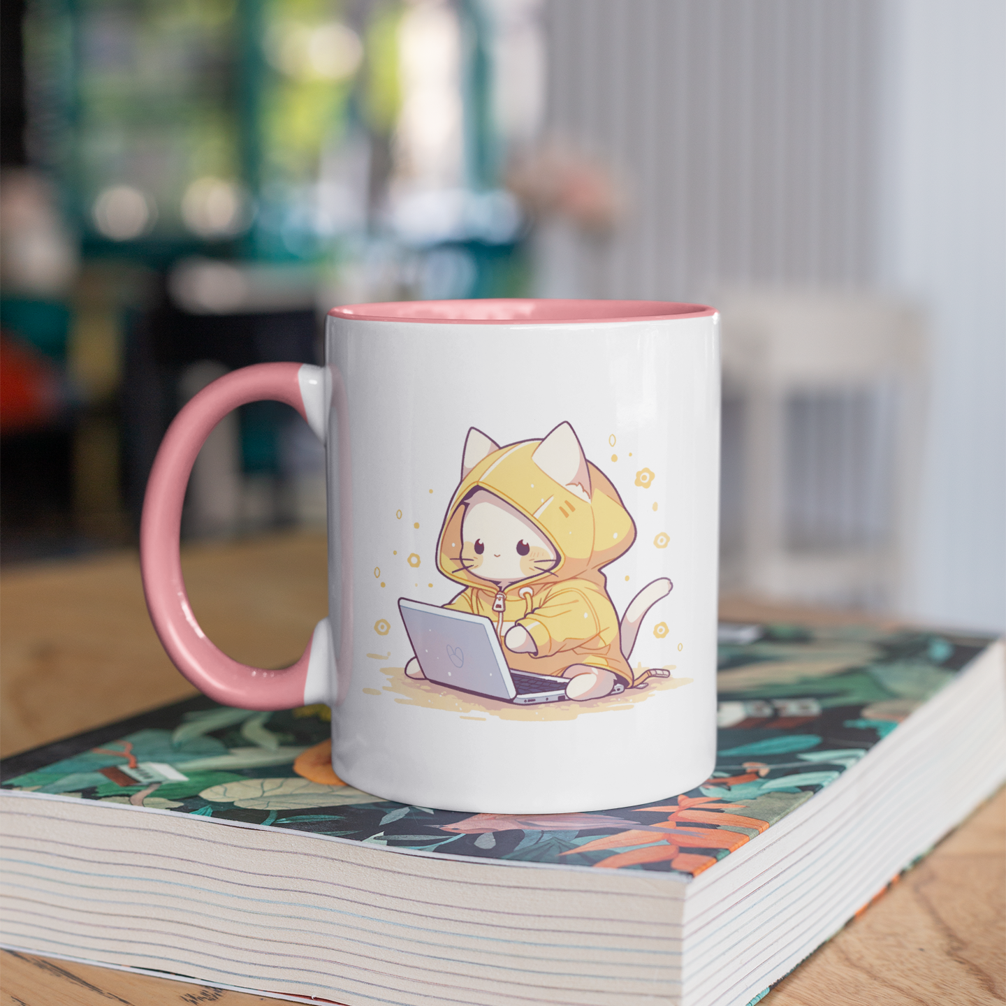 Kawaii Kitty Coder 11oz Ceramic Two-Tone Mug