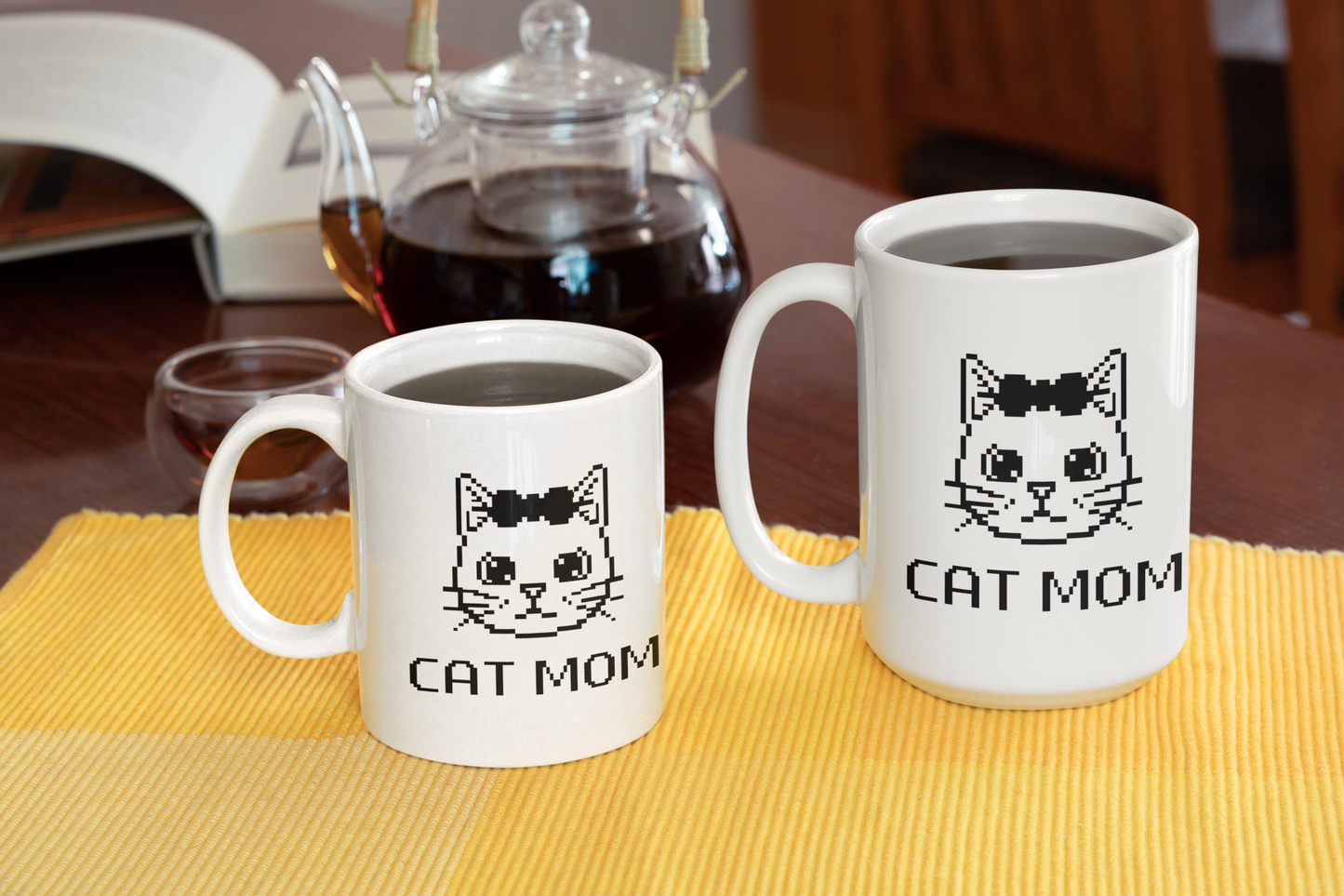 Pixel Cat Mom Coffee Mug