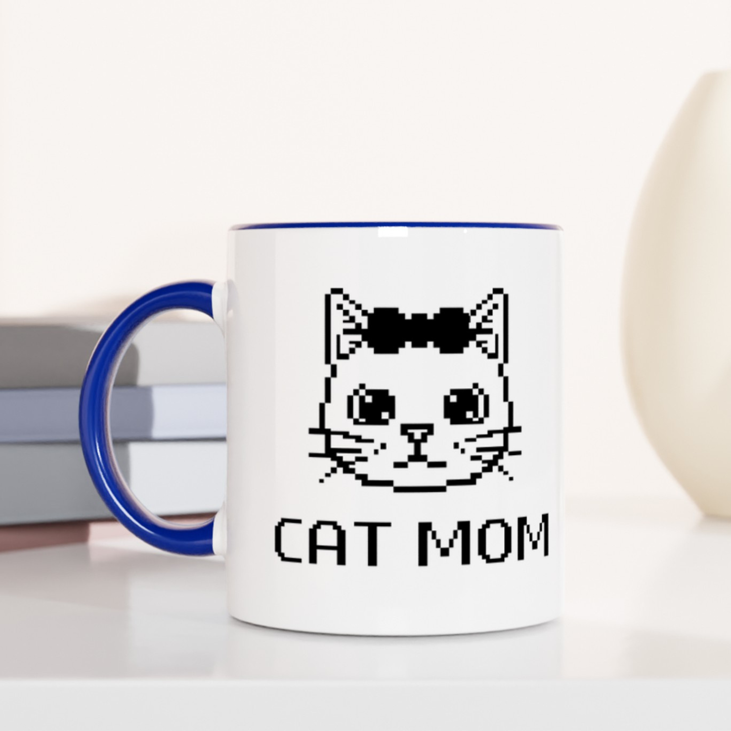Pixel Cat Mom 11oz Ceramic Two Tone Mug