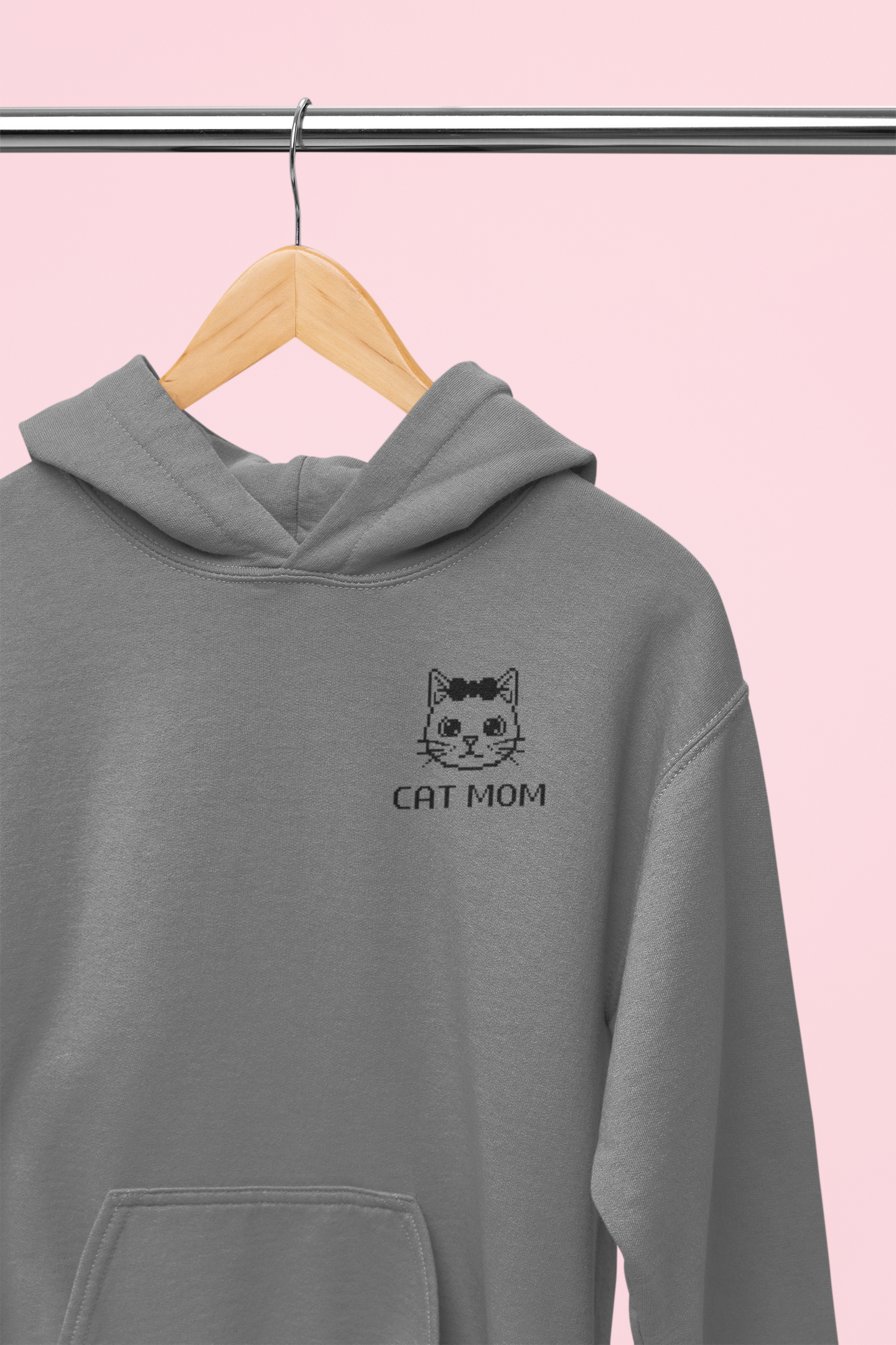 Pixel Cat Mom Hoodie
