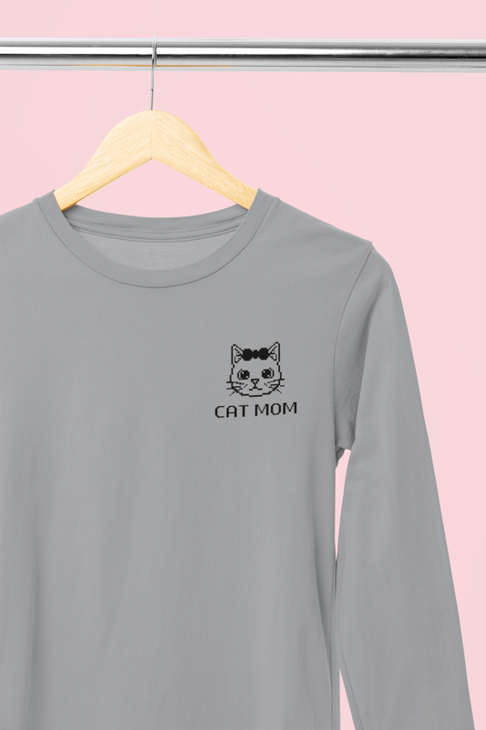 Pixel Cat Mom Longsleeve Tee