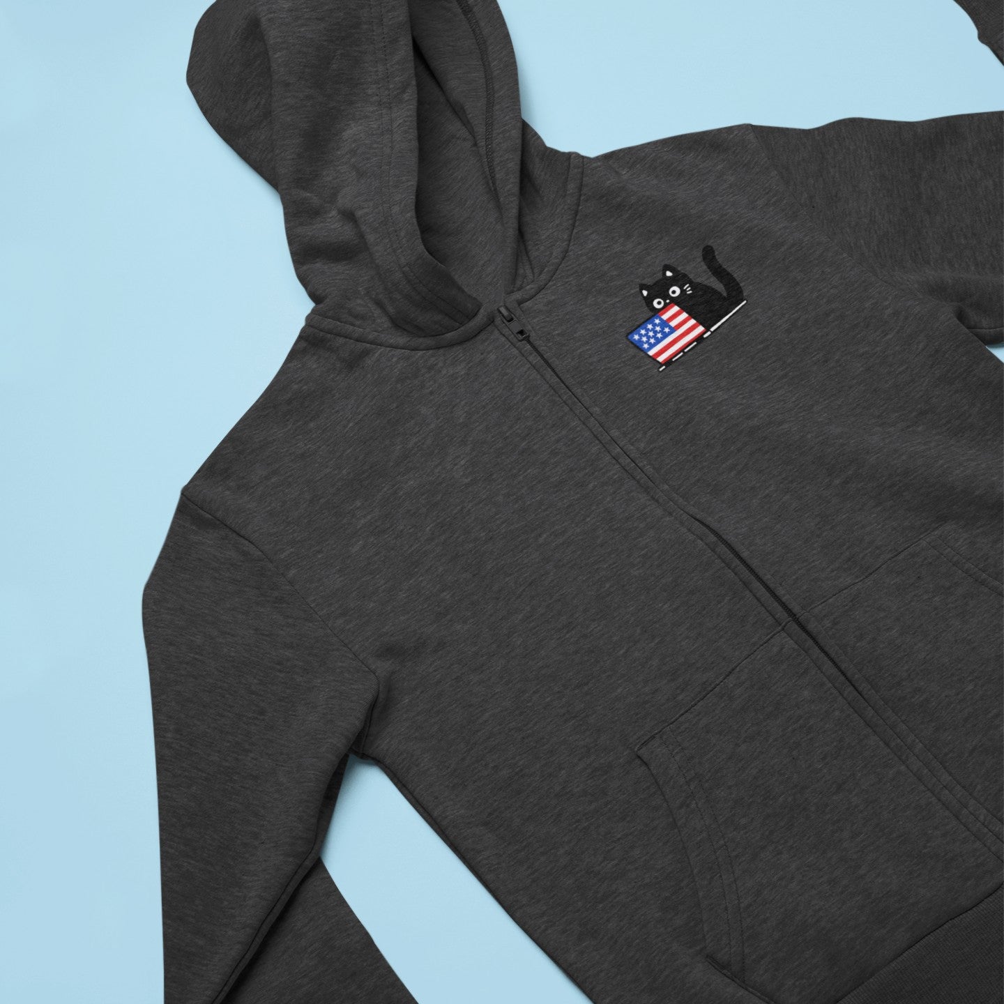 The Patriotic Coding Cat Zip Hoodie