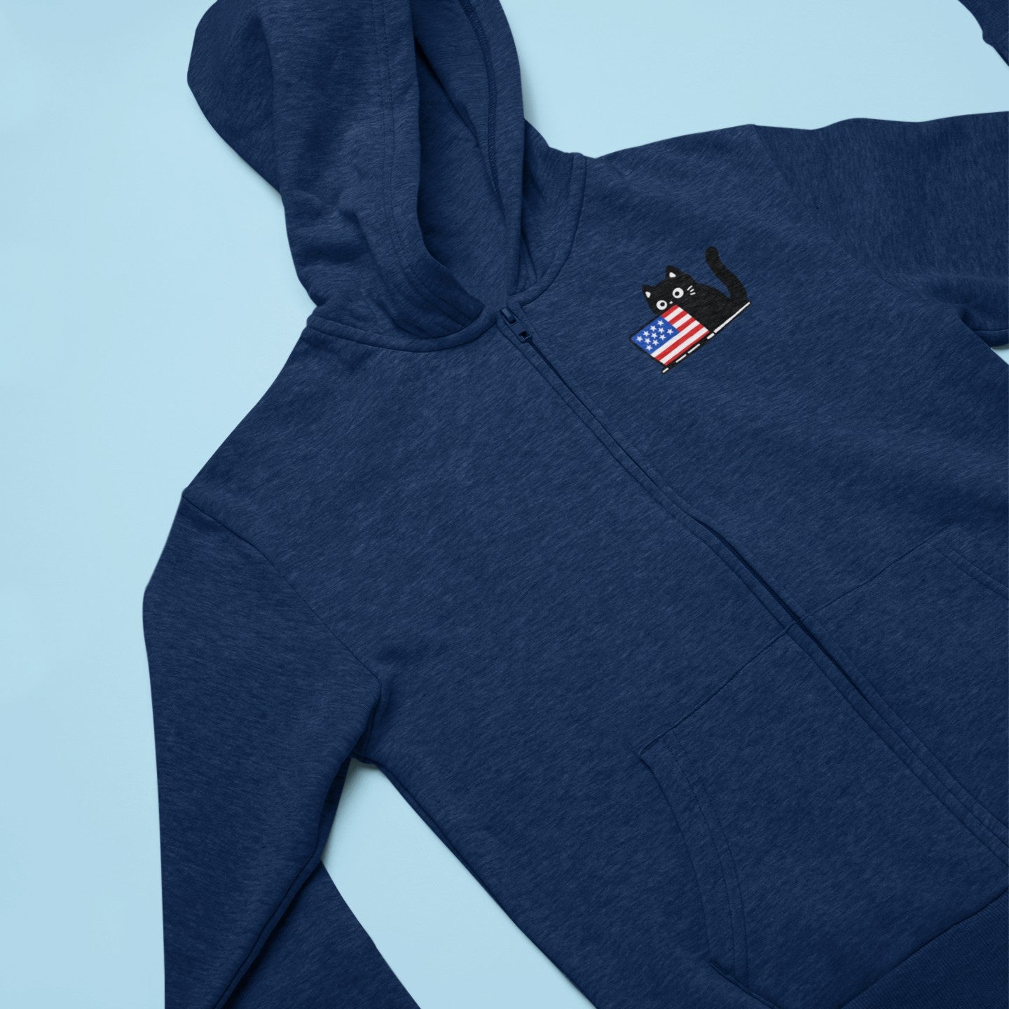 The Patriotic Coding Cat Zip Hoodie