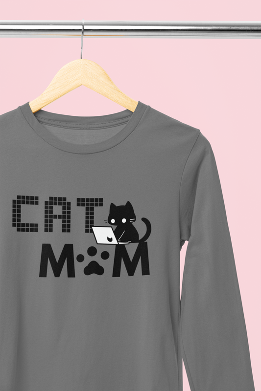 Coding Cat Mom Long Sleeve Tee