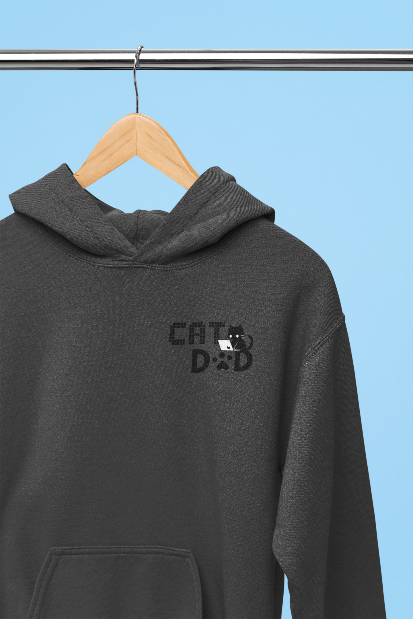 Coding Cat Dad Pocket Style Hoodie