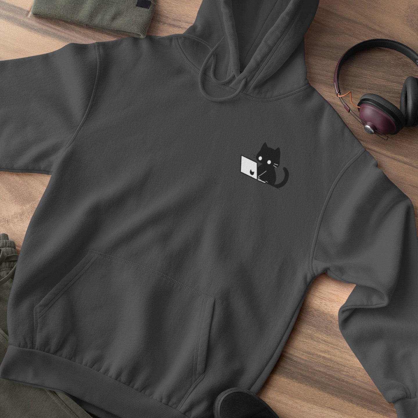 Nerdy Black Cat Hoodie