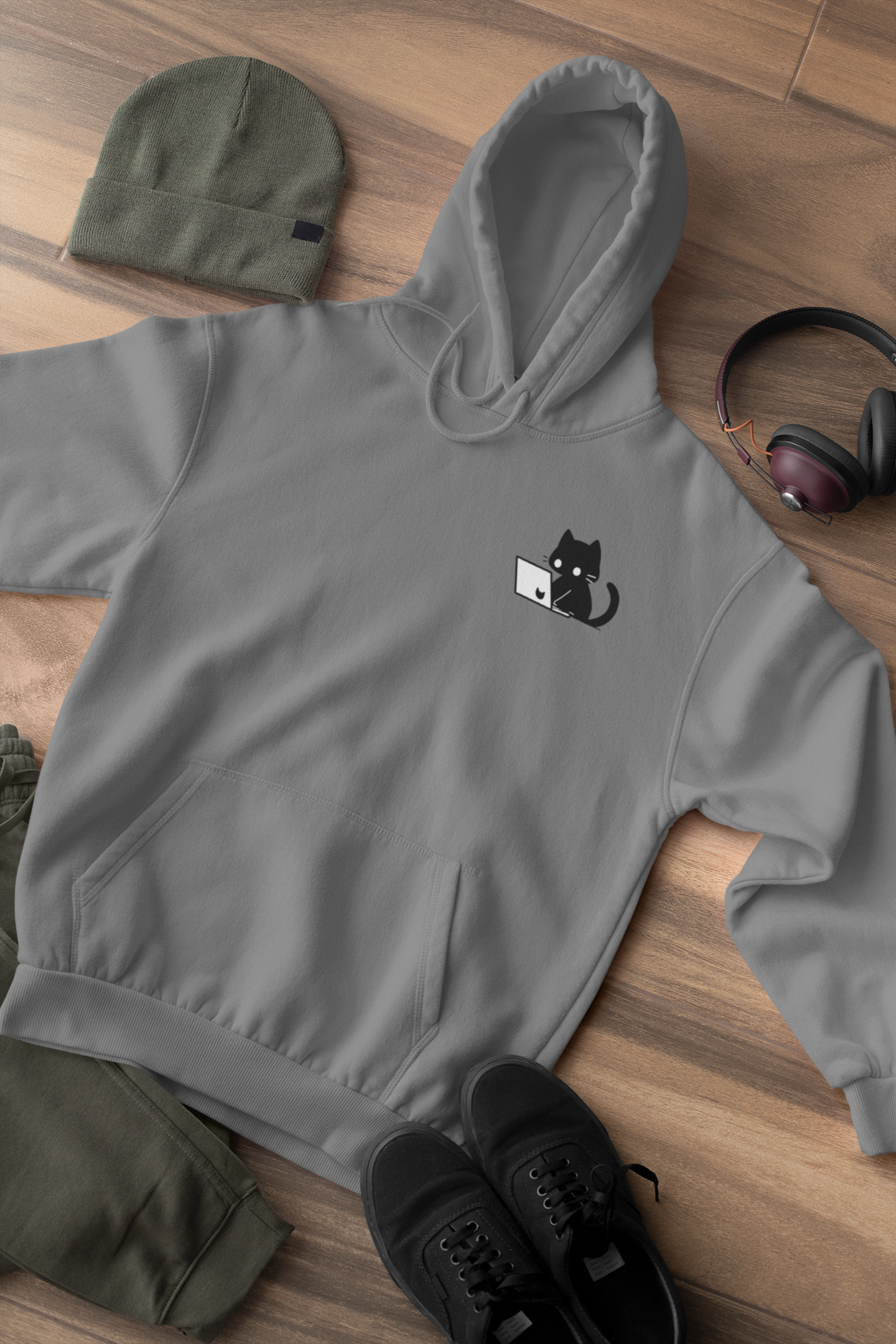 Nerdy Black Cat Hoodie
