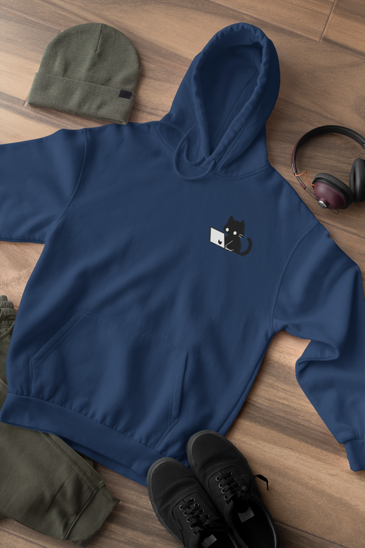 Nerdy Black Cat Hoodie