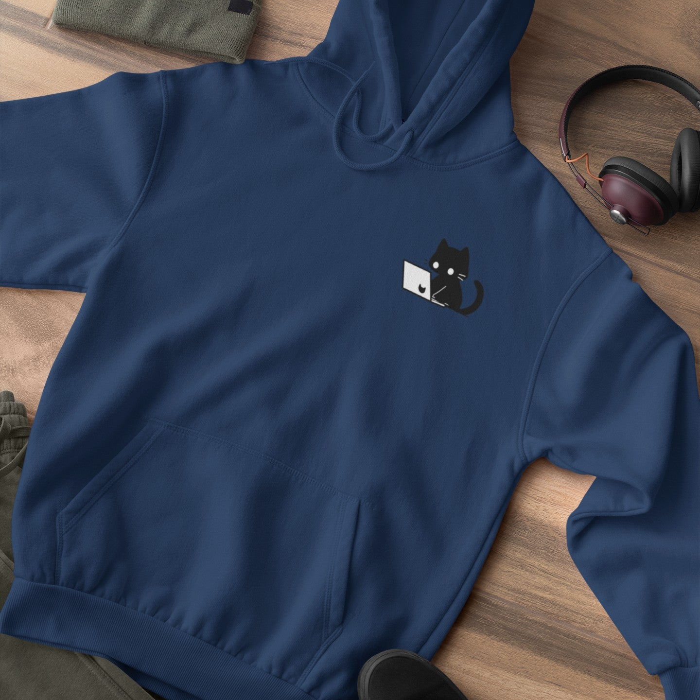 Nerdy Black Cat Hoodie